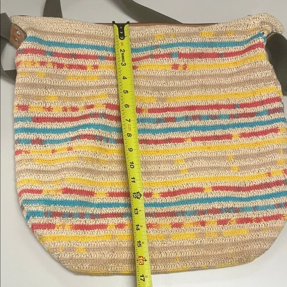 Lilos Laguna Beach Large Striped Crochet Shoulder Bag